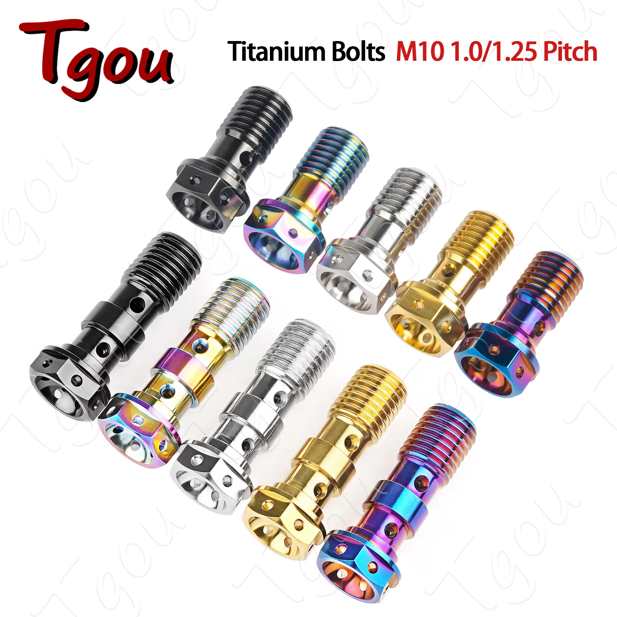 

Tgou Titanium Bolt M10 1.0 /1.25 Pitch Banjo Screws for Brembo Brake Line & Single /Double Hole Clutch Banjo