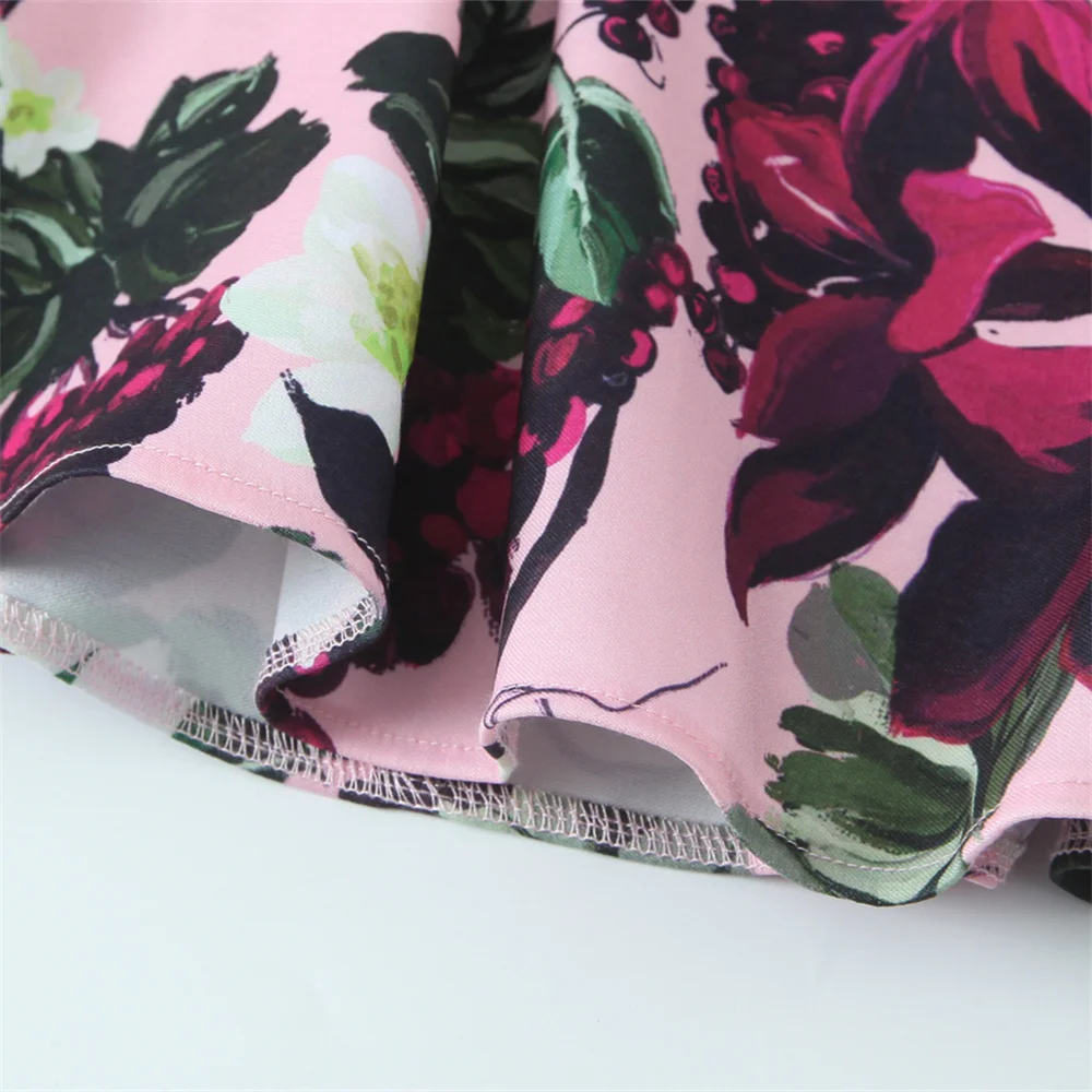 Vestido feminino estilo ondulado com estampa floral e zíper, decoração para primavera e verão, novas roupas femininas