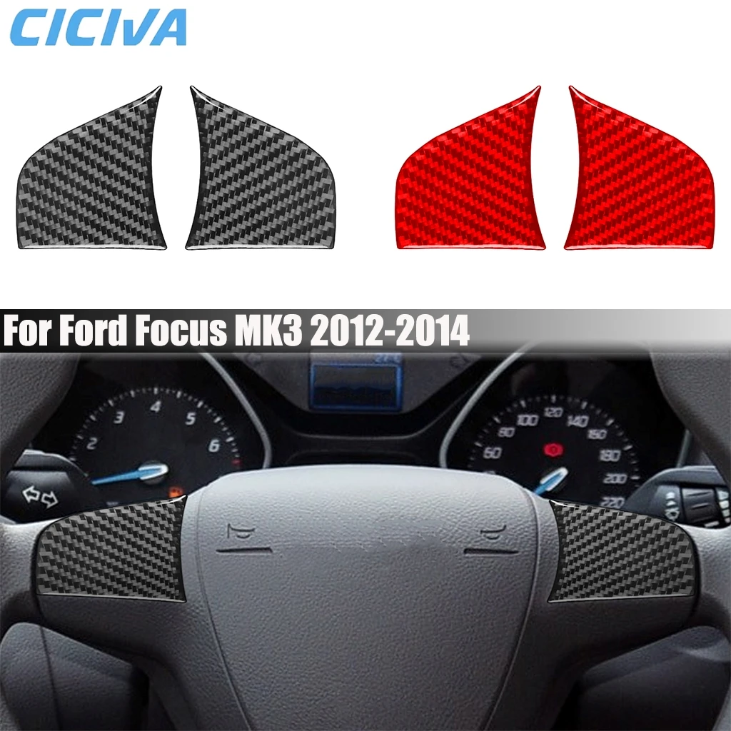 

Carbon Fiber Car Accessories Driver Wheel Panel Decorative Modified Cover Sticker Interior Trim For Ford Focus MK3 2012-2014
