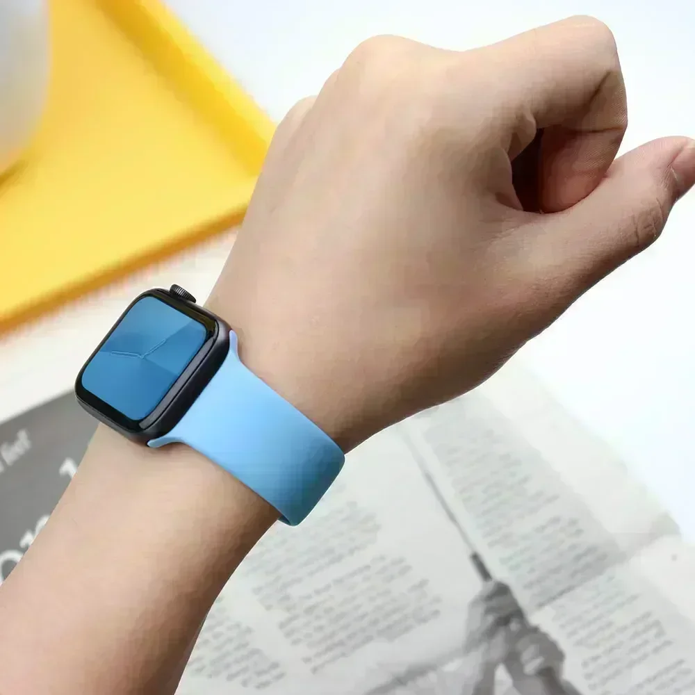 Correa deportiva para Apple Watch, pulsera de silicona de 44mm, 40mm, 45mm, 41mm, 49mm, 42mm, 38mm, 44mm, iWatch Series 9, 8, 7, SE, 6, 5, 4, Ultra 2