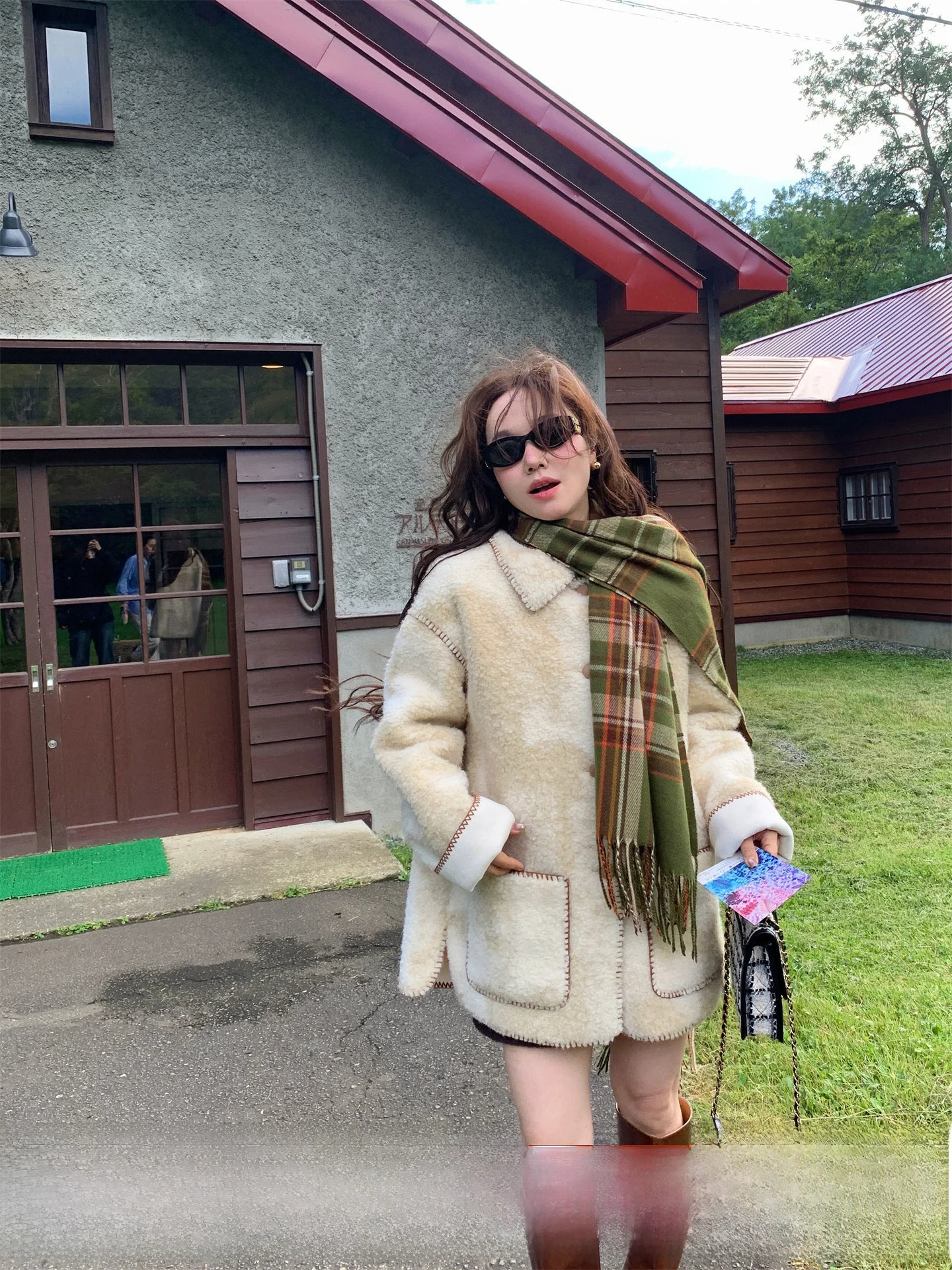 

W-THEWANGS Unique Beautiful Early Autumn ort Jaet Women's Furry Fur Top Casual Sle Long Sve Loose Fit Youth Faion