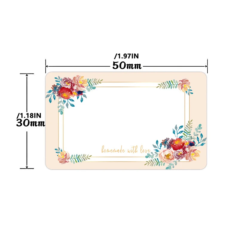 250 шт./рулон, этикетки с цветочным рисунком