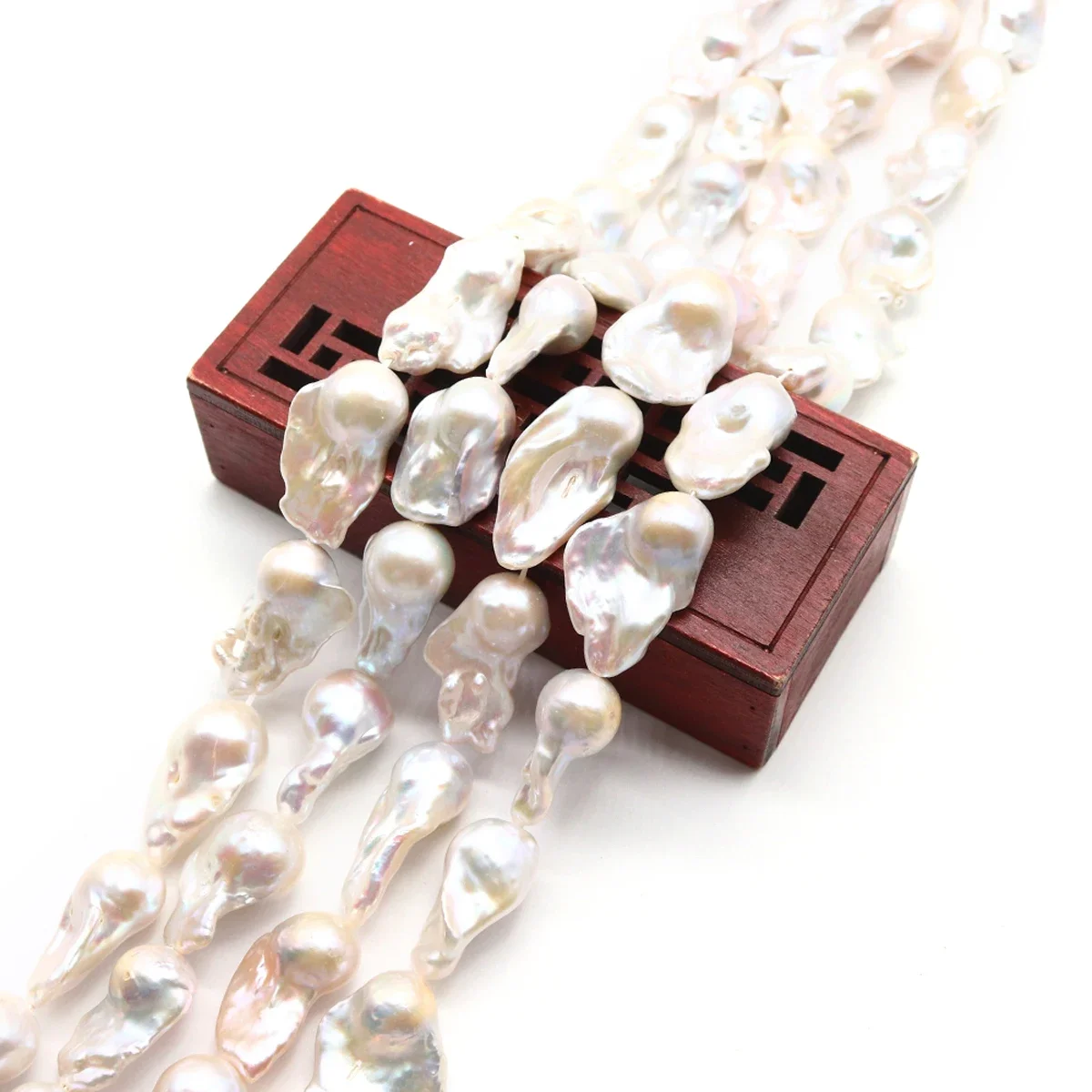 White Baroque Pearls String Natural Irregular Flameball Pearl Beads 15-20mm Jewelry Making DIY Necklaces Earrings Accessories