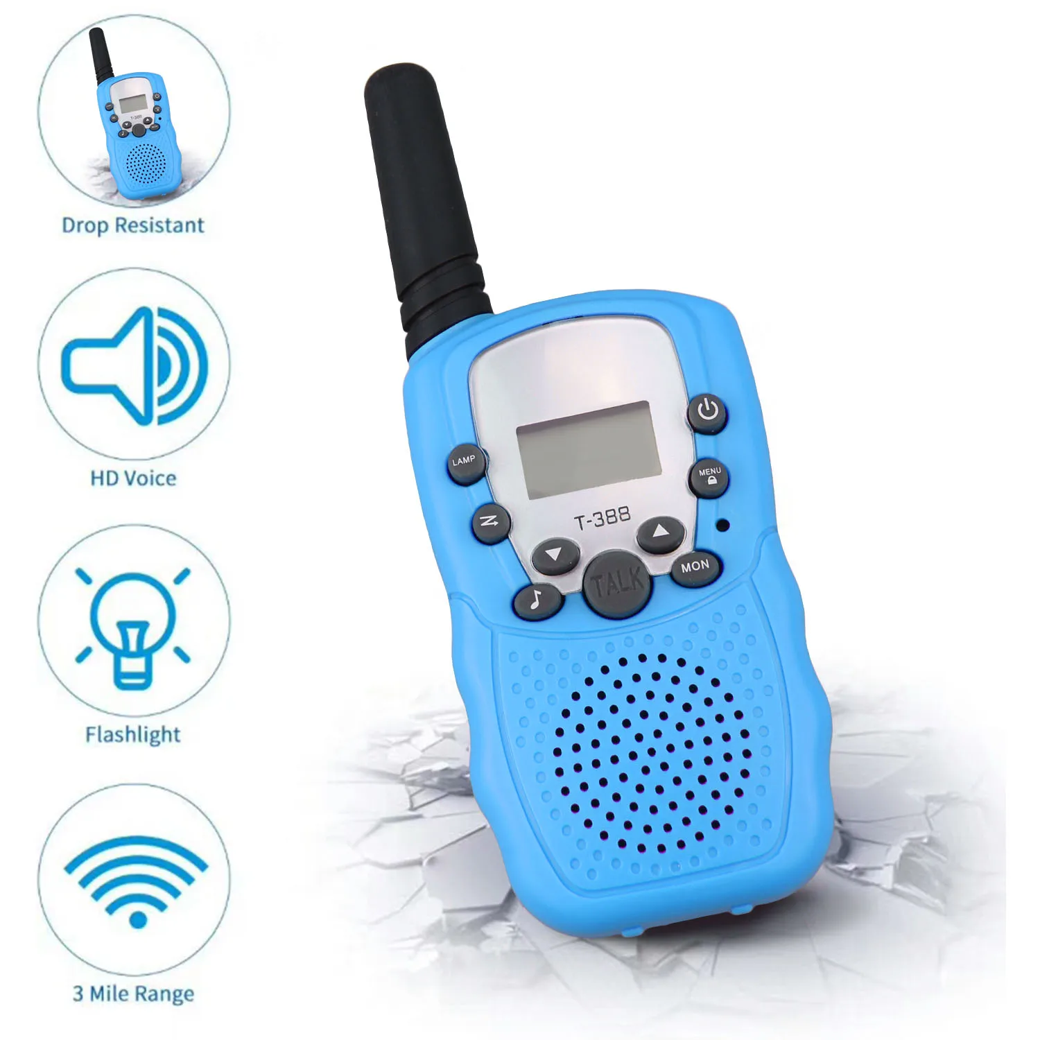 2 Chiếc 3-5Km Phạm Vi 2 Chiều Tầm Xa Bộ Đàm Đài Phát Thanh Interphone Đồ Chơi Dành Cho Trẻ Em Kids Ngoài Trời đi Cắm Trại Quà Tặng