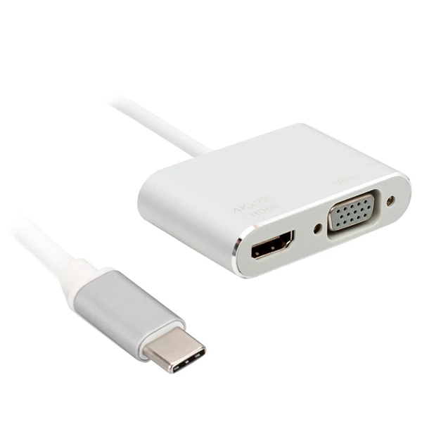 POWERMASTER PM-18227 USB TYPE-C TO HDMI-VGA adapter 2 IN 1 apparatus