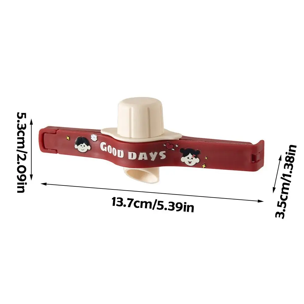 1/5 قطعة غطاء برغي التوابل مشبك للغلق بإحكام مقاوم للرطوبة قابل للتعديل الغذاء مقاطع حقيبة الكرتون مع صنبور بلاستيكي وجبة خفيفة كليب #6