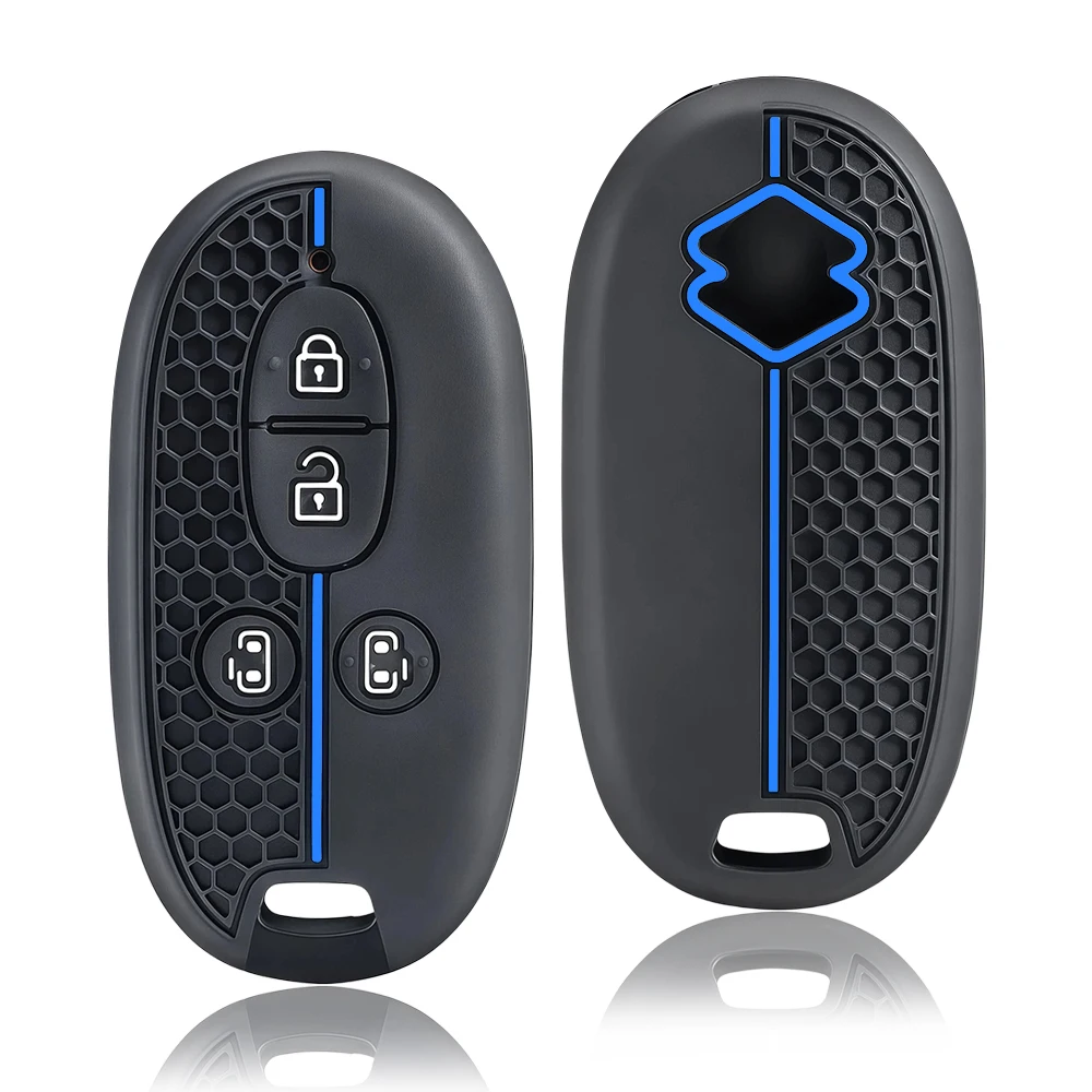 New Silicone 4 Buttons Car Key Case Cover Shell Fob For Suzuki Palette Solio MR Wagon Hustler Alto Lapin Every Spacia Protector