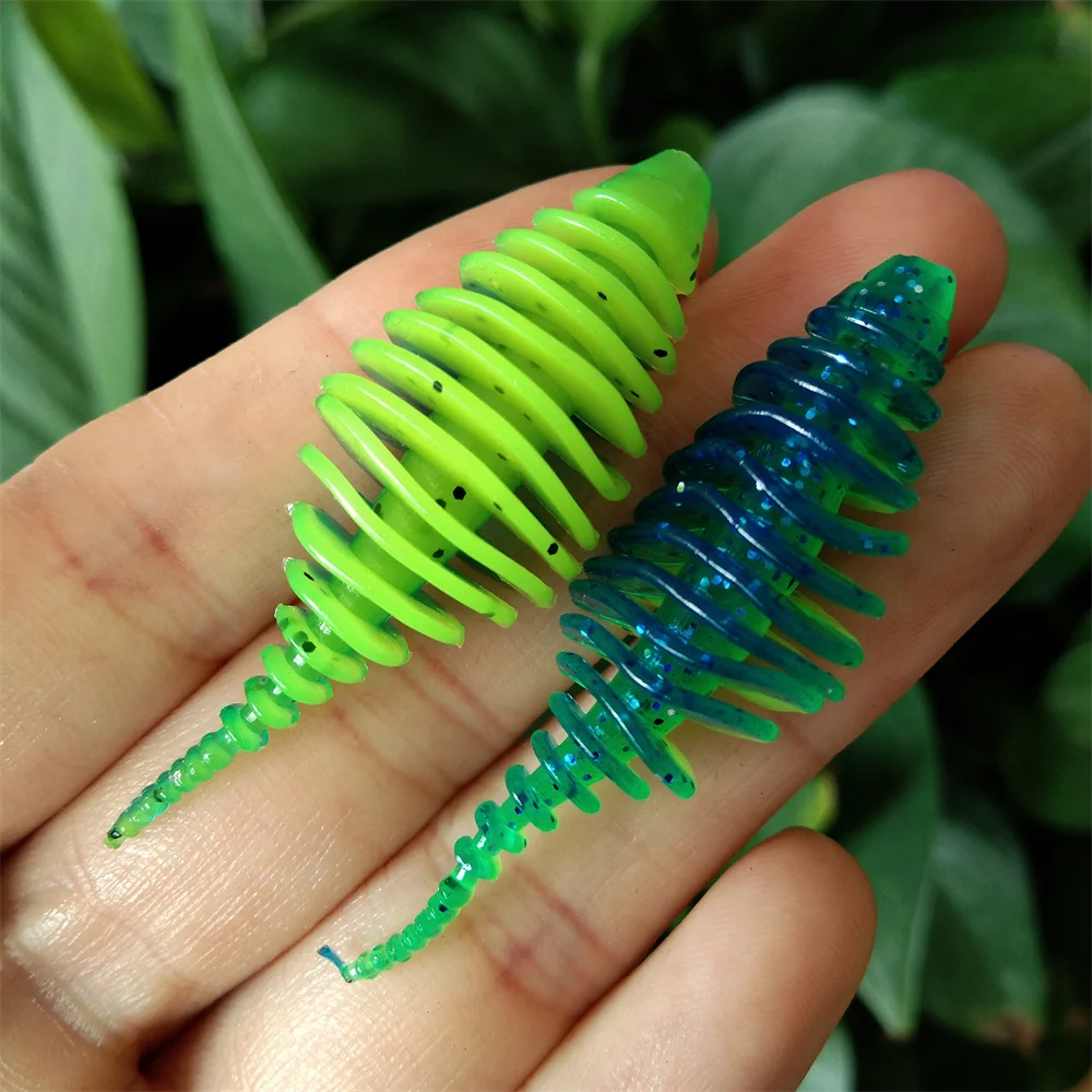 Swolfy 10pcs 50mm 1.8g Worm Bait Soft Bait Fishing Lures Smell with Salts Soft Silicone Fishing Lure