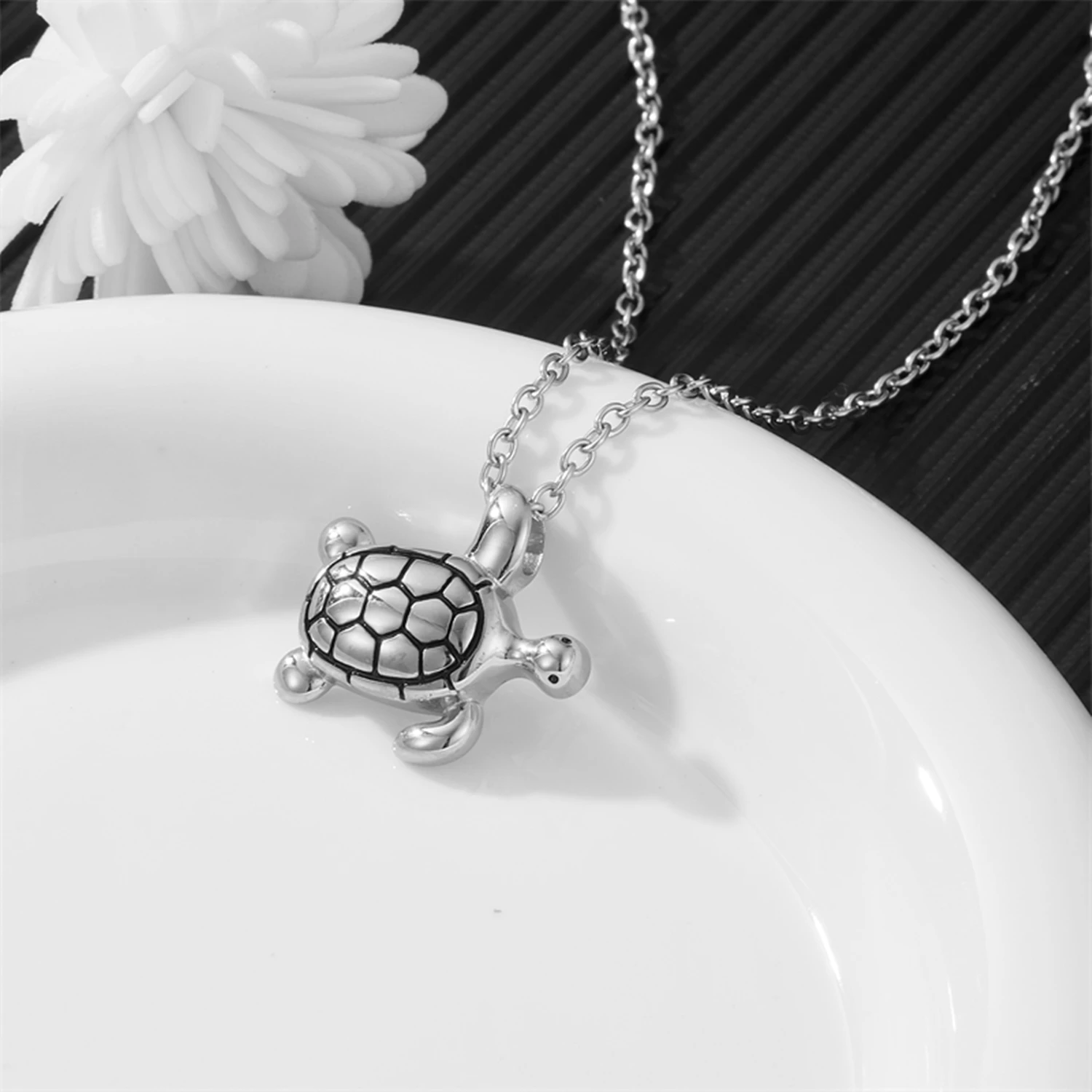 

Guardian Turtle Urn Pendant for Human Ashes - Stainless Steel Cremation Jewelry Memorial Keepsake