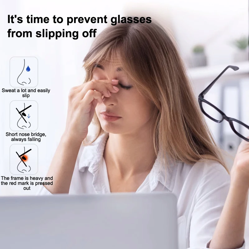5 أزواج النظارات المضادة للانزلاق مخدات أنف للنظارة لينة سيليكون نظارات ذاتية اللصق حامل الأنف نظارات طويلة الأمد دعم الأنف