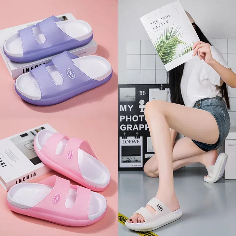 

Nightglow Slippers Women's Soft Soled Thick Soled Beach Shoes Home Anti Slip Bathroom Shoes Casual Sandals for External Wear