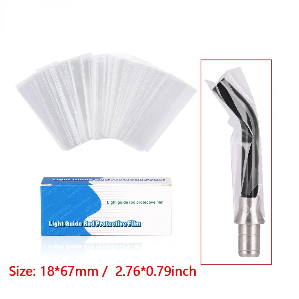 Dental Material Disposable Light Curing Head 200pcs/Box Protective Cover Light Guide Light Stick Sleeve 18*67MM/2.76*0.79 inch