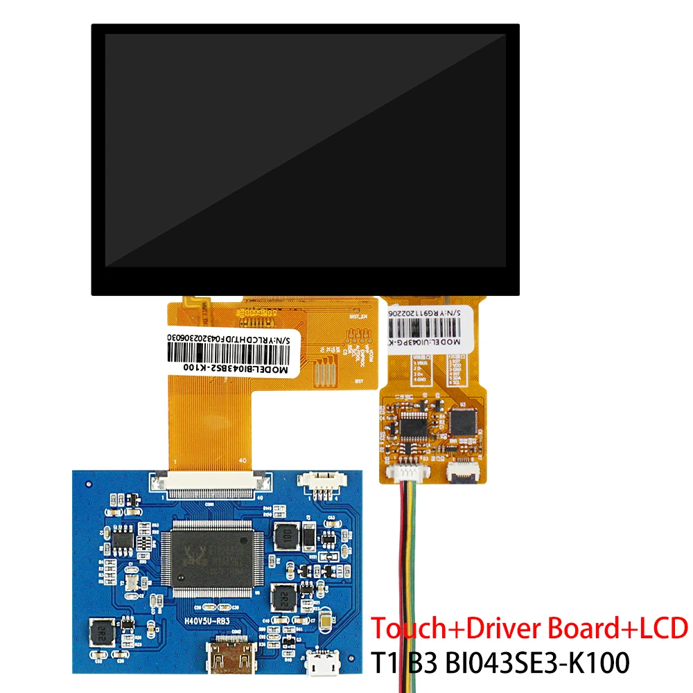 Imagem -05 - Tela do Lcd com o Painel de Toque Capacitivo 4.3 Polegadas 800x480 Rgb 500 Nits Tft hd