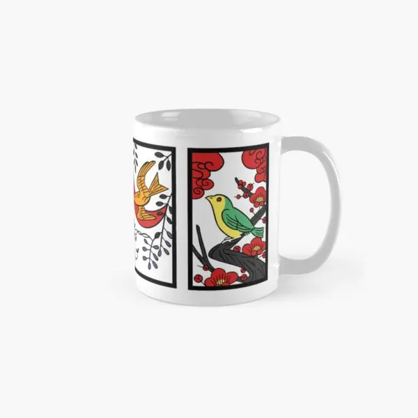 Japanese Hanafuda Playing Cards Bird Col  Mug Drinkware Simple Handle Round Design Photo Tea Gifts Cup Picture Printed Image