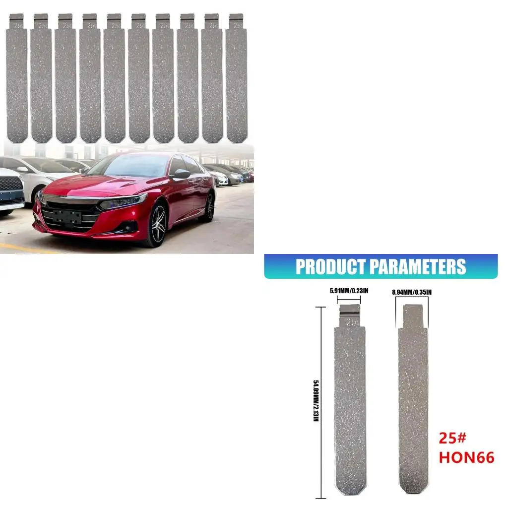 10pc Metal Blank Anti Corrosion Compatible for HON66 Automotive Models