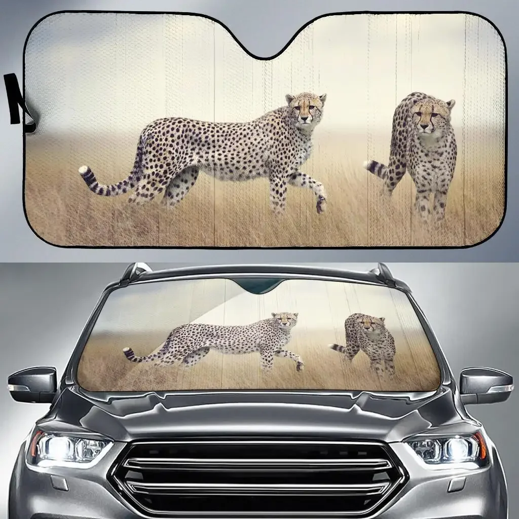 Wildlife Cheetah Auto Sun Shades Car UV protection windshield sunshade accessories for family gifts