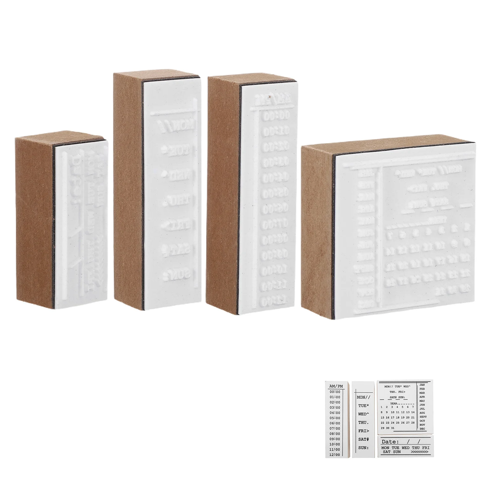 

Wooden Rubber Stamp Set for Journaling DIY Planner Scrapbooking Weekly Calendar Cards Crafts Decorative Journal Stamps Calendar