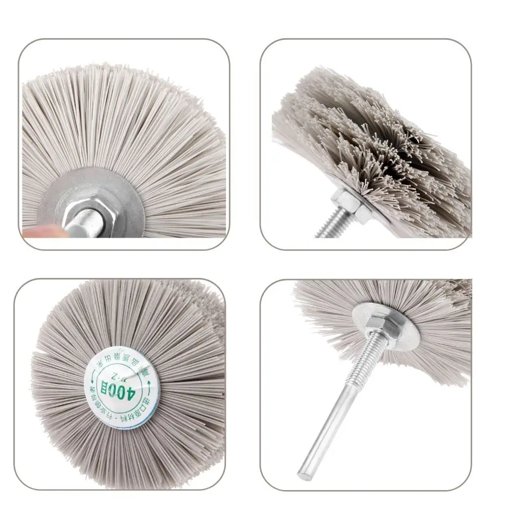 80mm Nylon Abrasive Wire Grinding Head Wheel Brush Electric Drill Polishing Brush for Metal Deburring Woodworking Grinding Brush