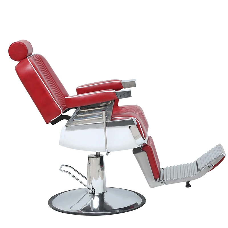 Thick Cushioned Synthetic Leather Reclining Backrest Easy-to-Use Hydraulic Lift Durable Modern Salon Barber Chair