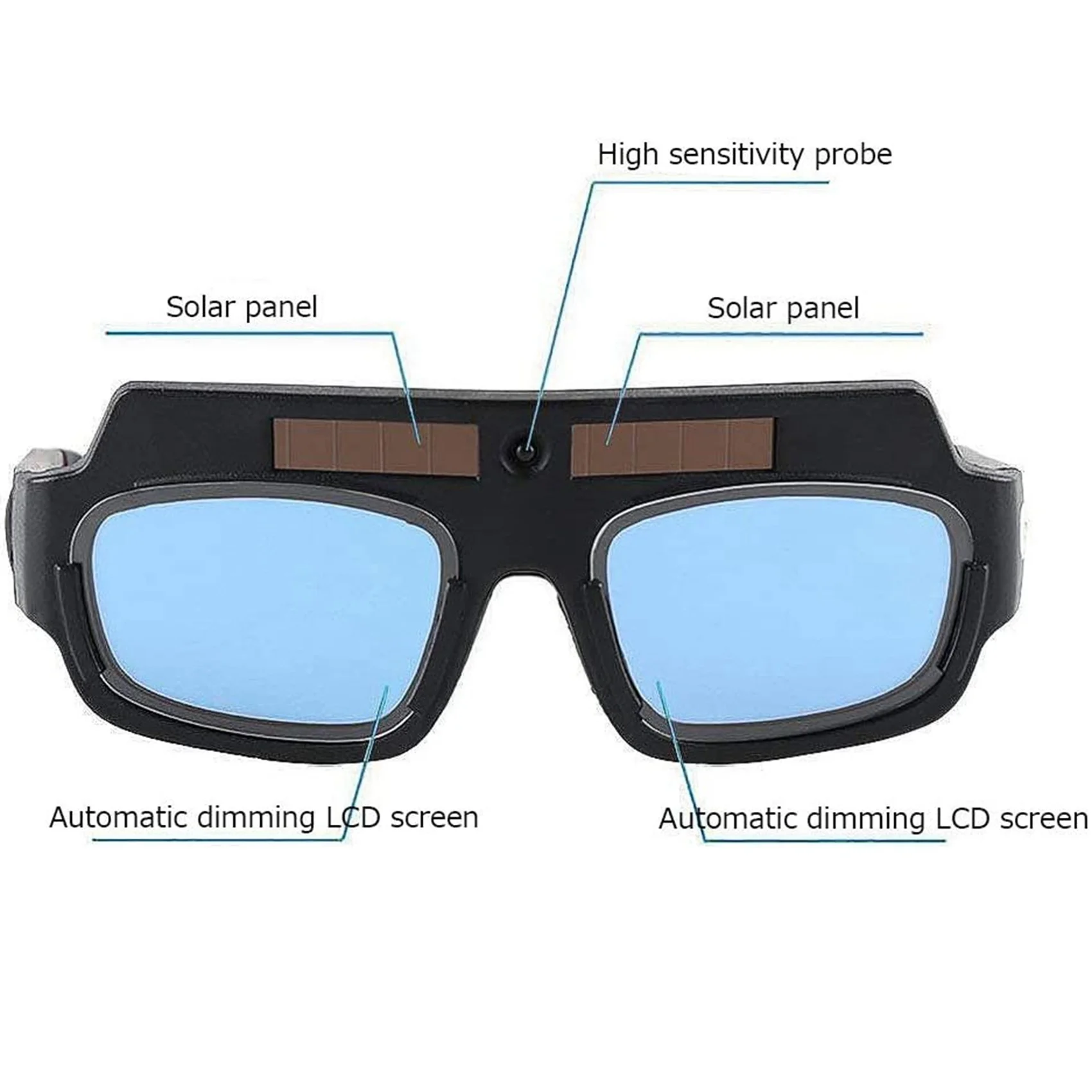 

ABKJ-4X Solar Powered Auto Darkening Welding Mask Helmet Goggles Welder Glasses Arc Anti-Shock Lens With Storage Case