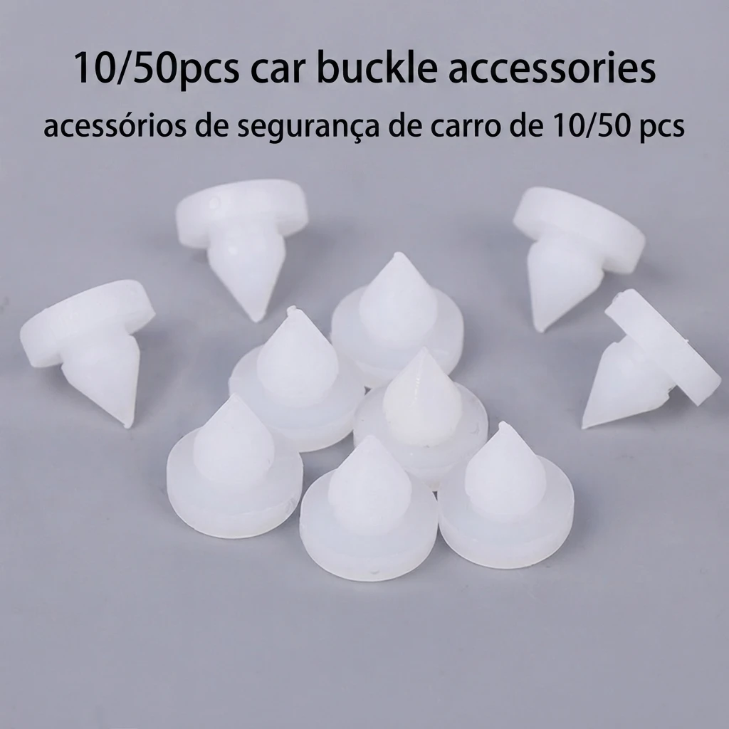10/50Pcs White Brake Clutch Pedal Stop Pad Brake Switch Limit Pad Pedal Rubber Buckle Plastic Material Automotive Parts