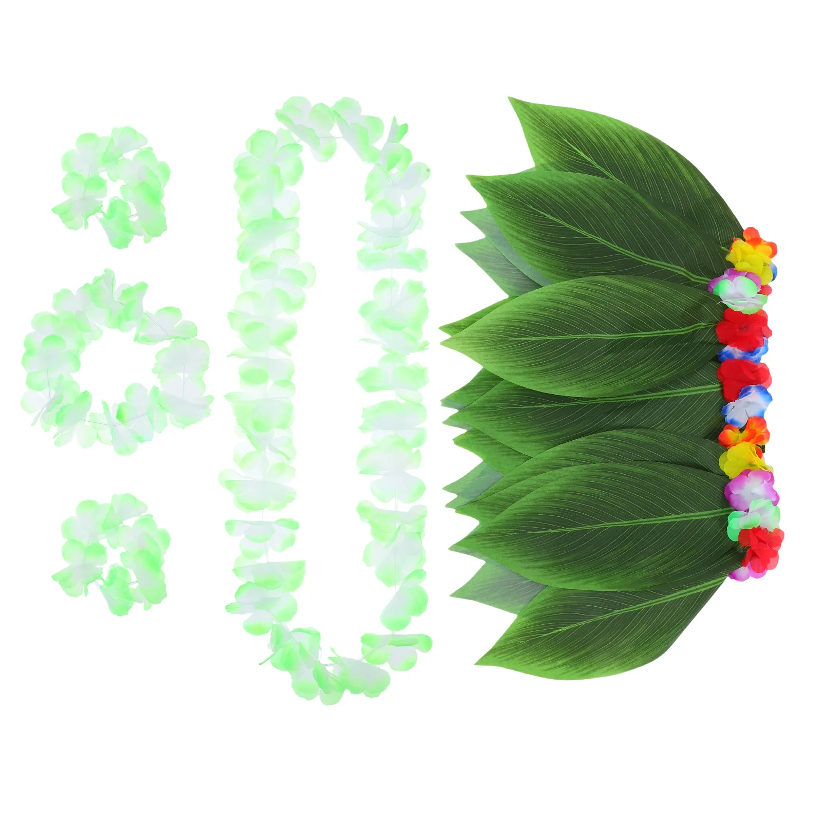 

1Set Hawaiian Costume Women Tropical Outfit Leaves Flower Lei Ideal Themed Weddings Performances