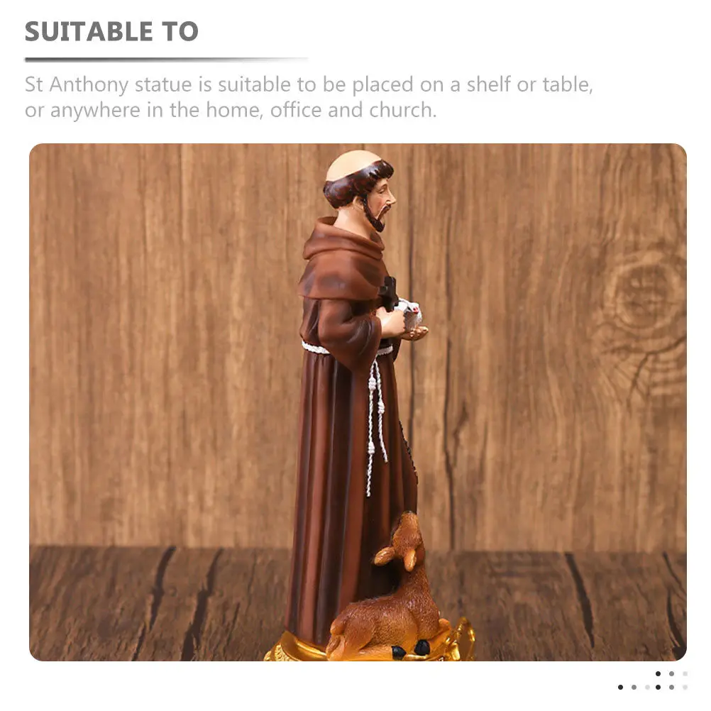 1pcs Resin Statue Flat Bottom Design Desktop Ornament For Home Office Church Decor Catholic Statue Living Room Table