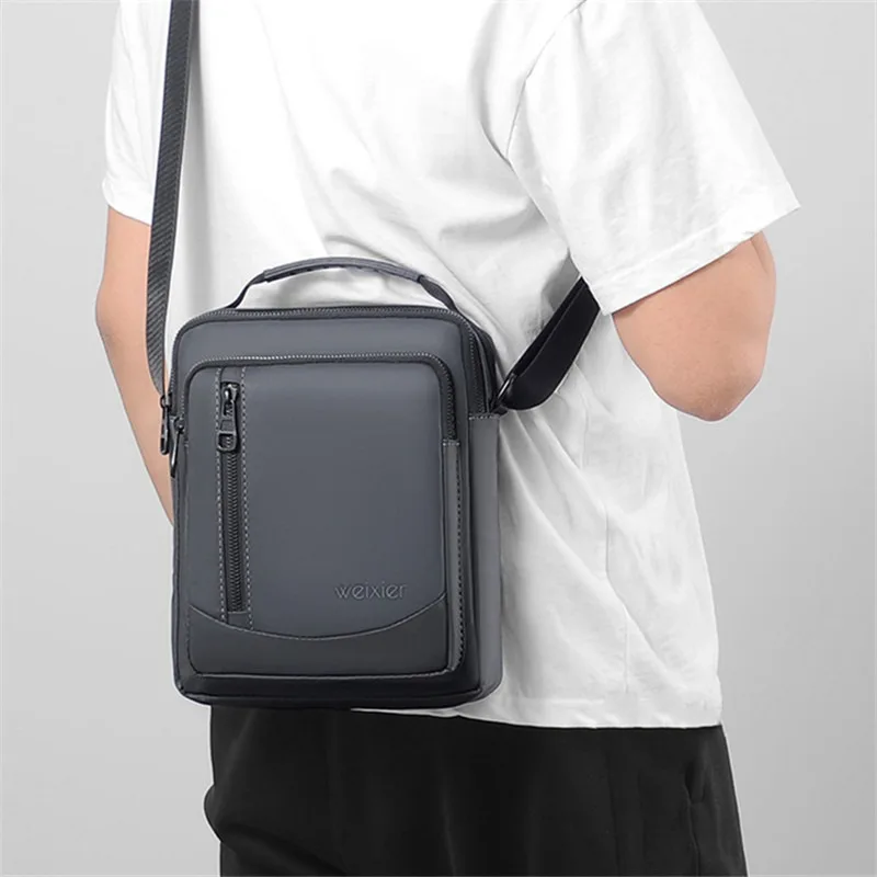 Men's Shoulder Bag Cross Body 2024 New Large Capacity Vertical Pu Fashion Handbag Briefcase  Mens