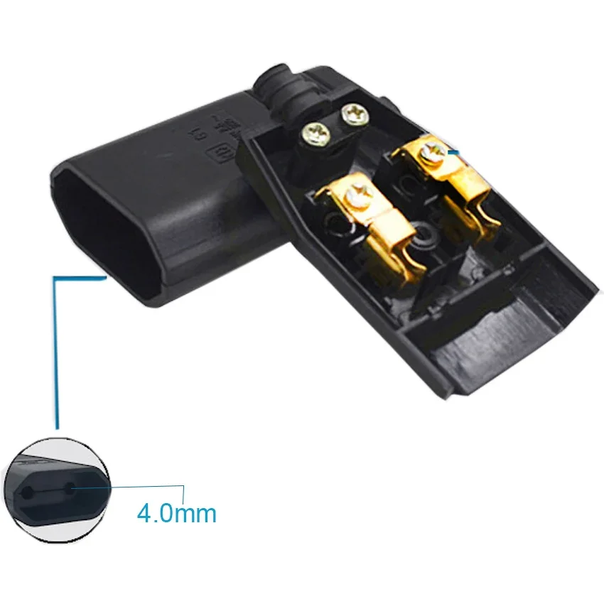 European Standard Male Female Replacement Rewireable Hole Socket Two-pole Power Extension Cord Plug Outlet Euro Cable Connector