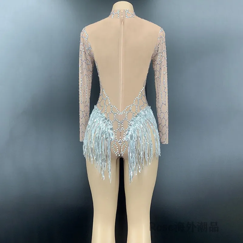 Sexy Gogo Dancer Bodysuit Nightclub Bar Pole Dance Performance Costume Carnival Festival Party Show Rave Wear Jumpsuit