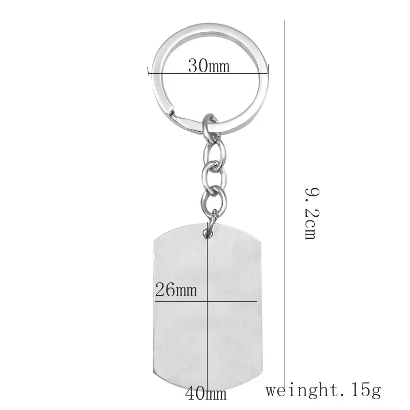 Stainless Steel Dog Tag Key Chain Medical Alert ID TYPE 1 DIABETES KeyChains for Men Woman Accessories