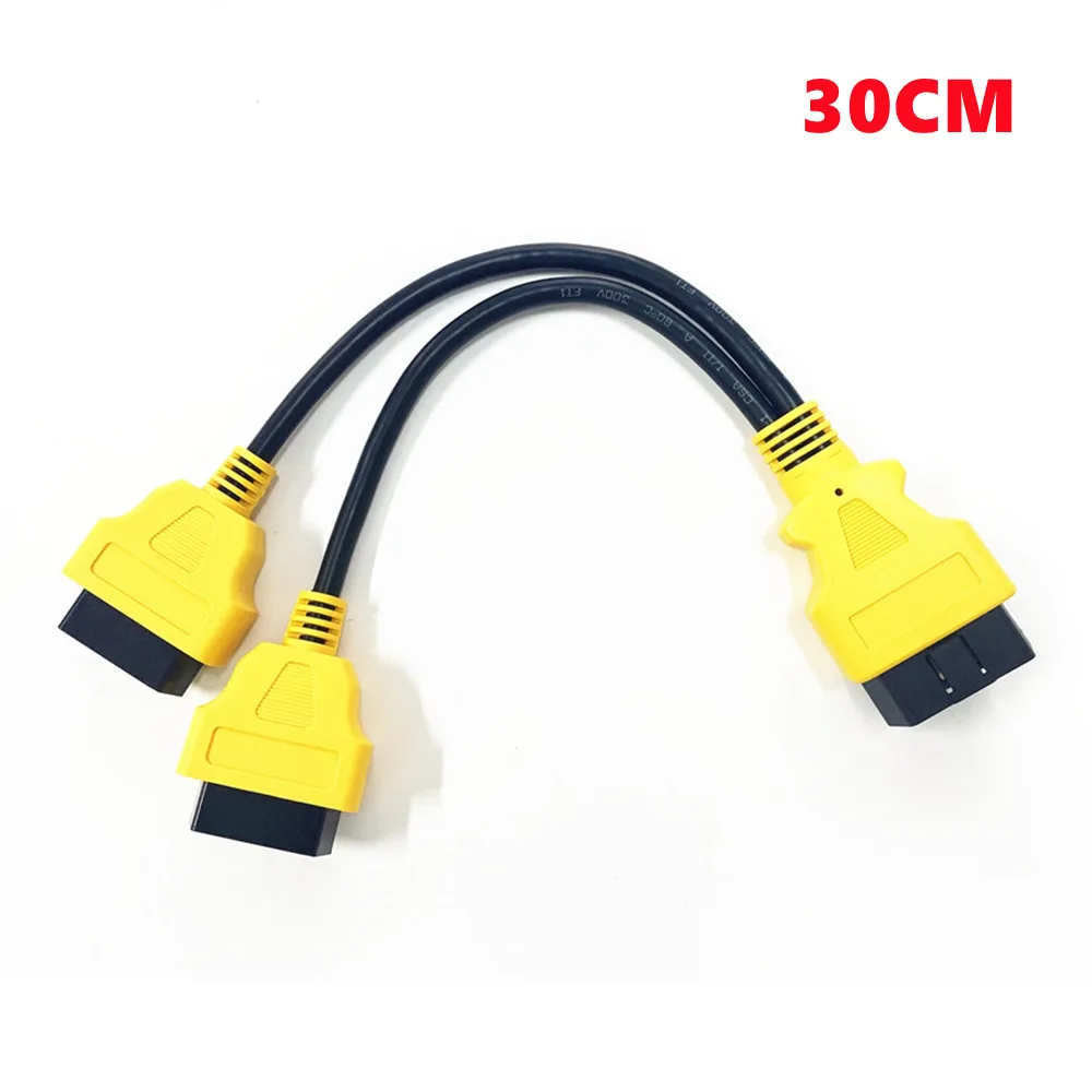 For ELM327 OBD2 16Pin Extension Cable adapter 13cm 16 Pin Male to Female OBD II OBD2 yellow Extension Cable Connector