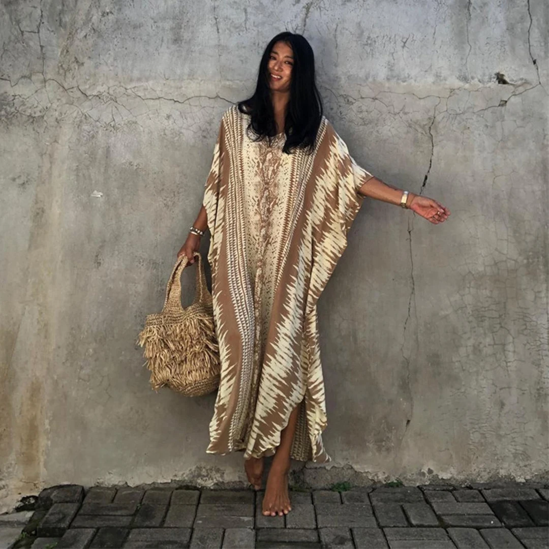 Beach Bikini Cover Shirt 2026 New Watermark Snake Print Sunscreen Shirt Loose Waistband Vacation Dress Female Beachwear