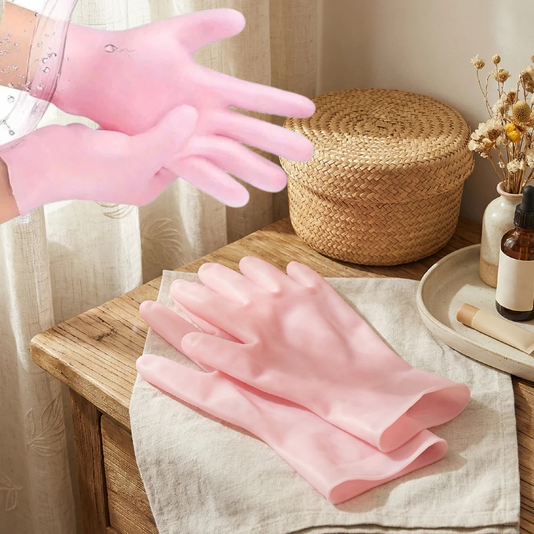 مجموعة جوارب مرطبة من السيليكون مكونة من 4 قطع، زوج واحد من القفازات وزوج واحد من أغطية القدم، جوارب سبا قابلة لإعادة الاستخدام لتنعيم القدمين واليدين