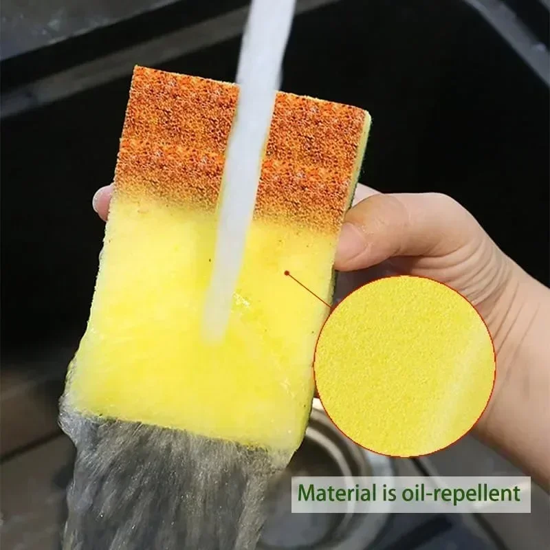 50/1Pcs Kitchen Dishwashing Soft Sponge Absorbent Clean Rub Pot Rust Scouring Pad Removing Kits Household Cleaning Brush Sponge