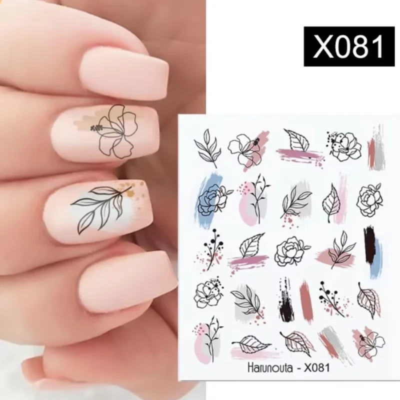Harunouta 1 Sheet Nail Water Decals Transfer Lavender Spring Flower Leaves Nail Art Stickers Nail Art Manicure DIY image 4