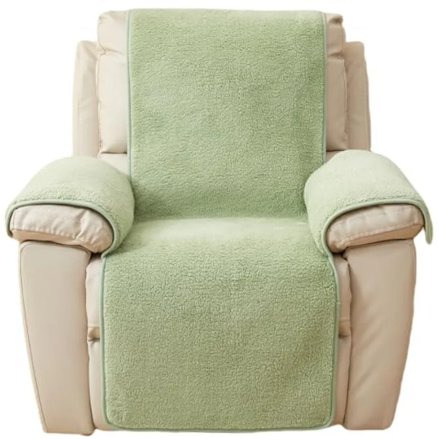 

Plush Sherpa Fleece Recliner Chair Cover Soft Warm Sofa SlipcoverWashable for Reclining Sofa Furniture Protector Non Slip