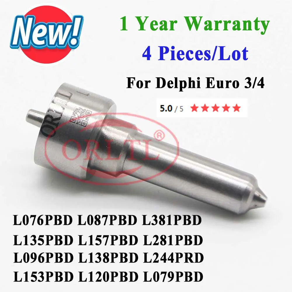 

4pc Diesel Nozzle L076PBD L135PBD L138PBD L079PBD L157PBD L153PBD L120PBD L281PBD L381PRD L136PBD L244PRD L096PBD For Delphi 3/4