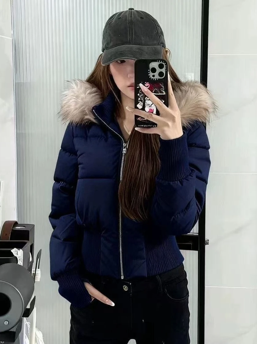 2025 Japanese Winter New Fur Collar Puffer Jacket Design Hooded