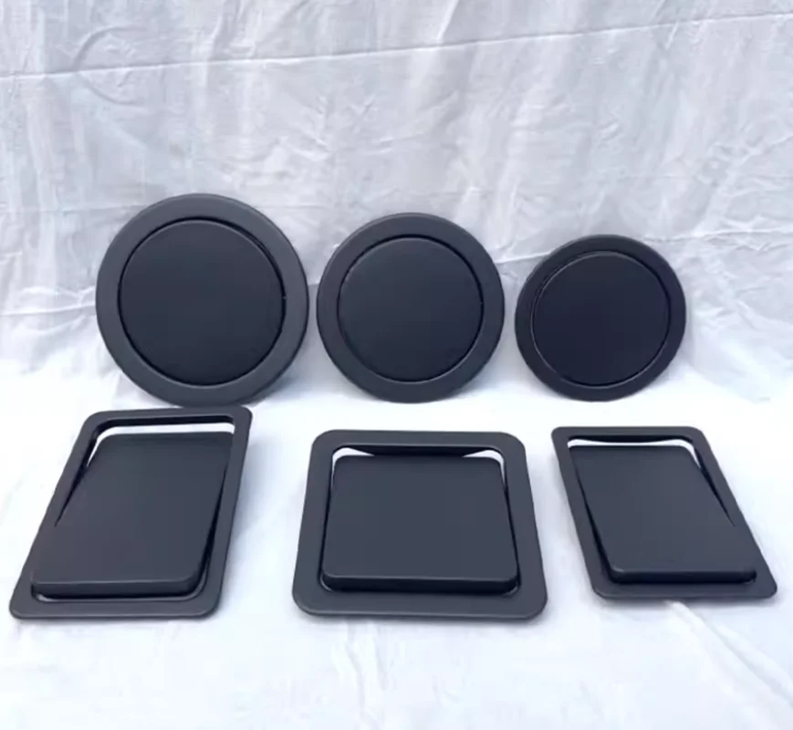 1Pc Matte Black Counter Mounted Trash Swing Lid Cover Kitchen Bath Countertop Grommet Matte Black