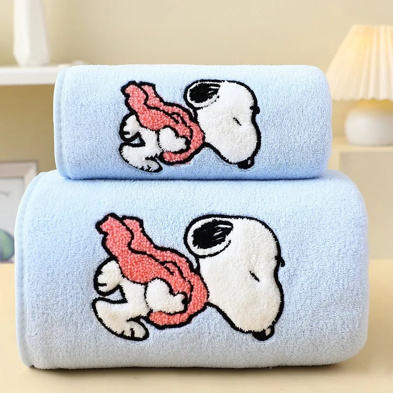 Soft Coral Fleece Snoopy Bath Towel 2026 Portable Travel Face Towel Cute Cartoon Accessory for Women Girls