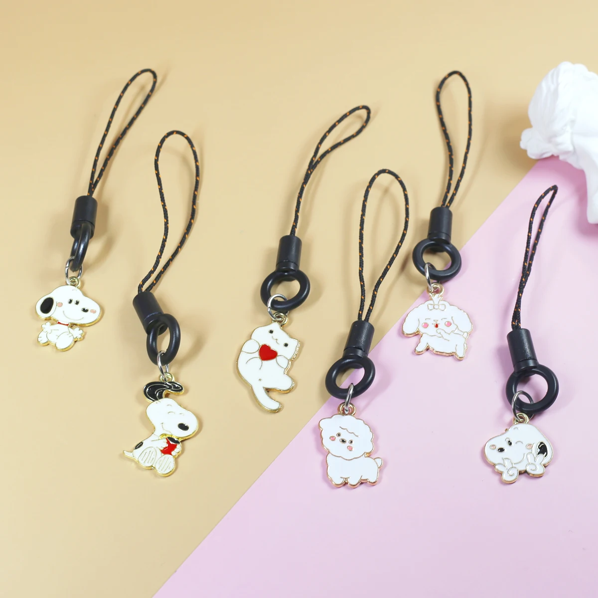 1PC Cute Puppy Cat Cartoon Animal Phone Rope Pendant/Phone Chain, Keychain Pendant, Earphone Bag Pendant, Bag Pendant