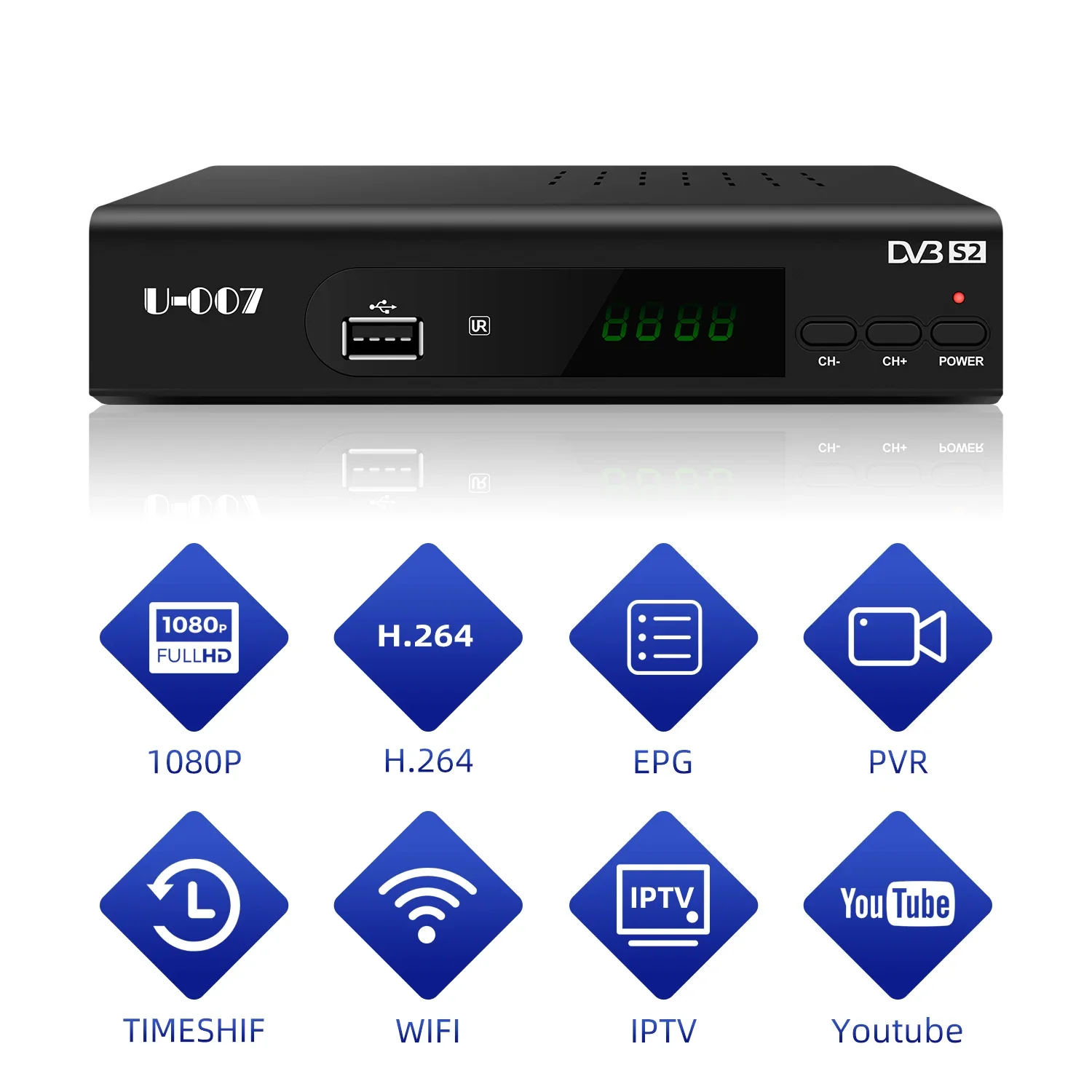 Full HD DVB-S2 4K Digital Universal Support Icam Poland Germany Satellite TV Receivers Set-top Box