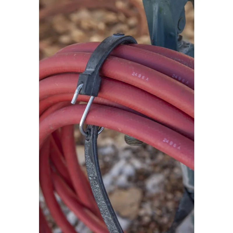 EPDM Rubber Strap Bungee Cords with Zinc-Plated Steel S-Hooks, 2-Pack