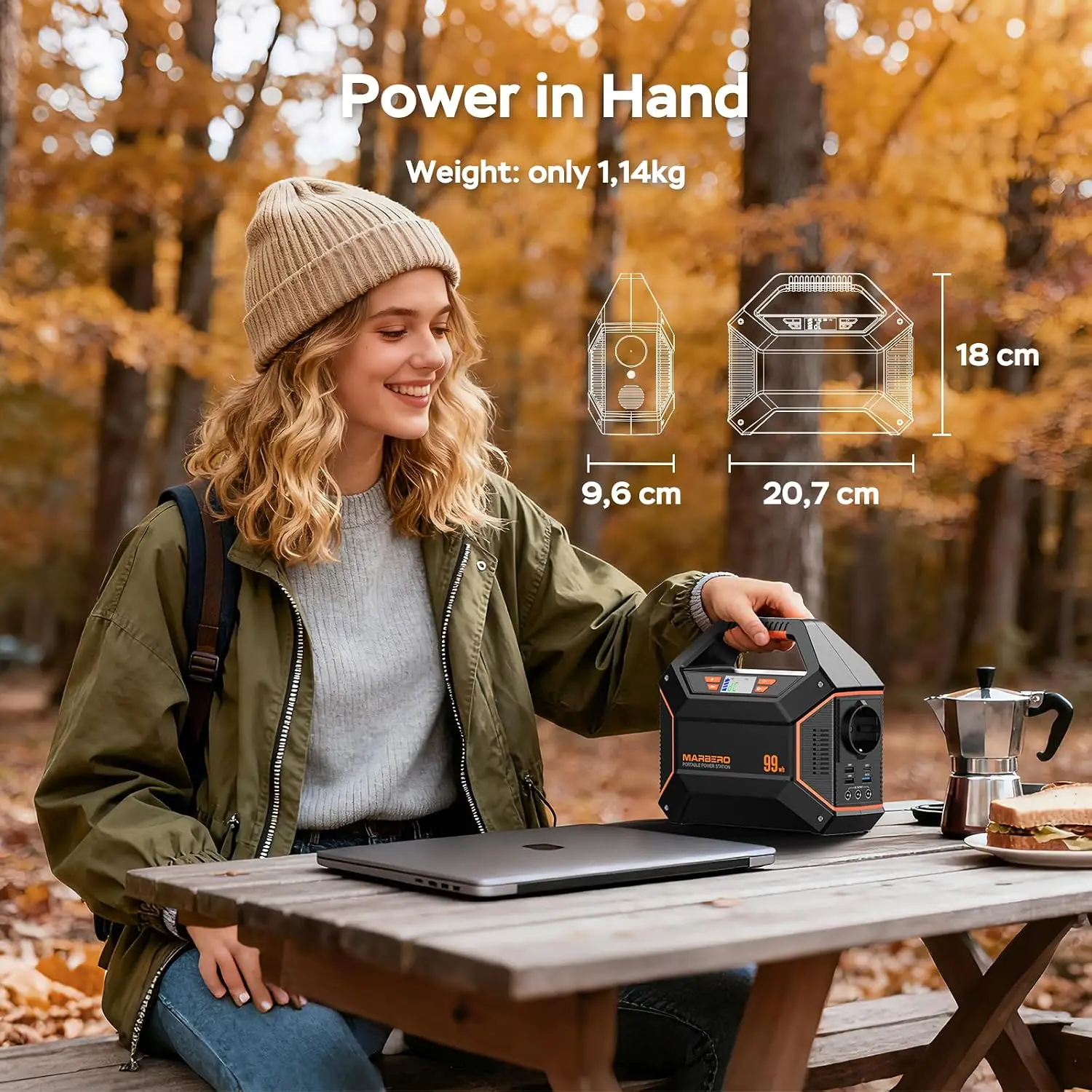 155Wh Solar Generator Included 30W Portable Power Station 100W 150W Surge Multi-Output Solar Powered Generator Ultra Lightweight view 3