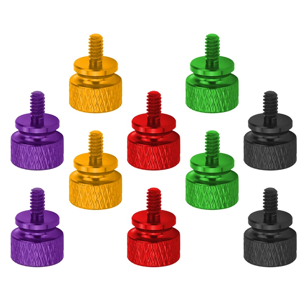 

10pcs Colored Screws Thumb Screw Knurled Thumbscrews 6# 32 Aluminum Alloy Purple Red Case Accessories