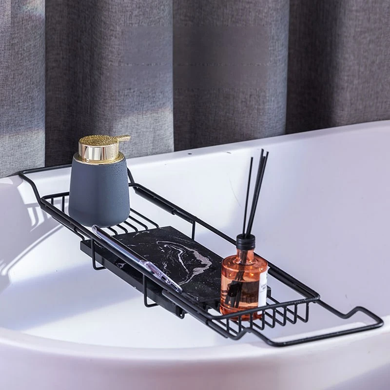 Stainless Steel Bathroom Shelve Movable Bathtub Storage Rack Rust Proof Shelves Marble Bathroom Organizer Floating Shelf Home