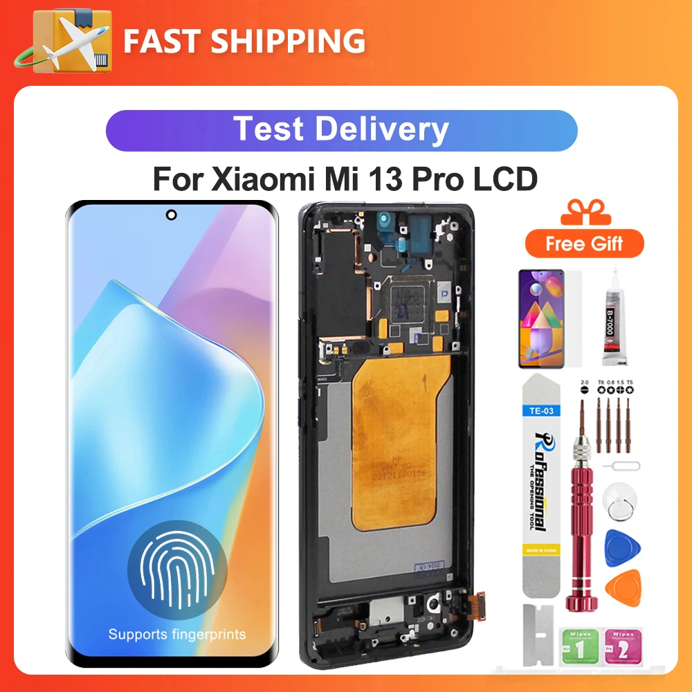 For Xiaomi 13 Pro 6.73\'\'For Mi 13 Pro 2210132G 210132C LCD Display Touch Screen Digitizer Assembly Replacement