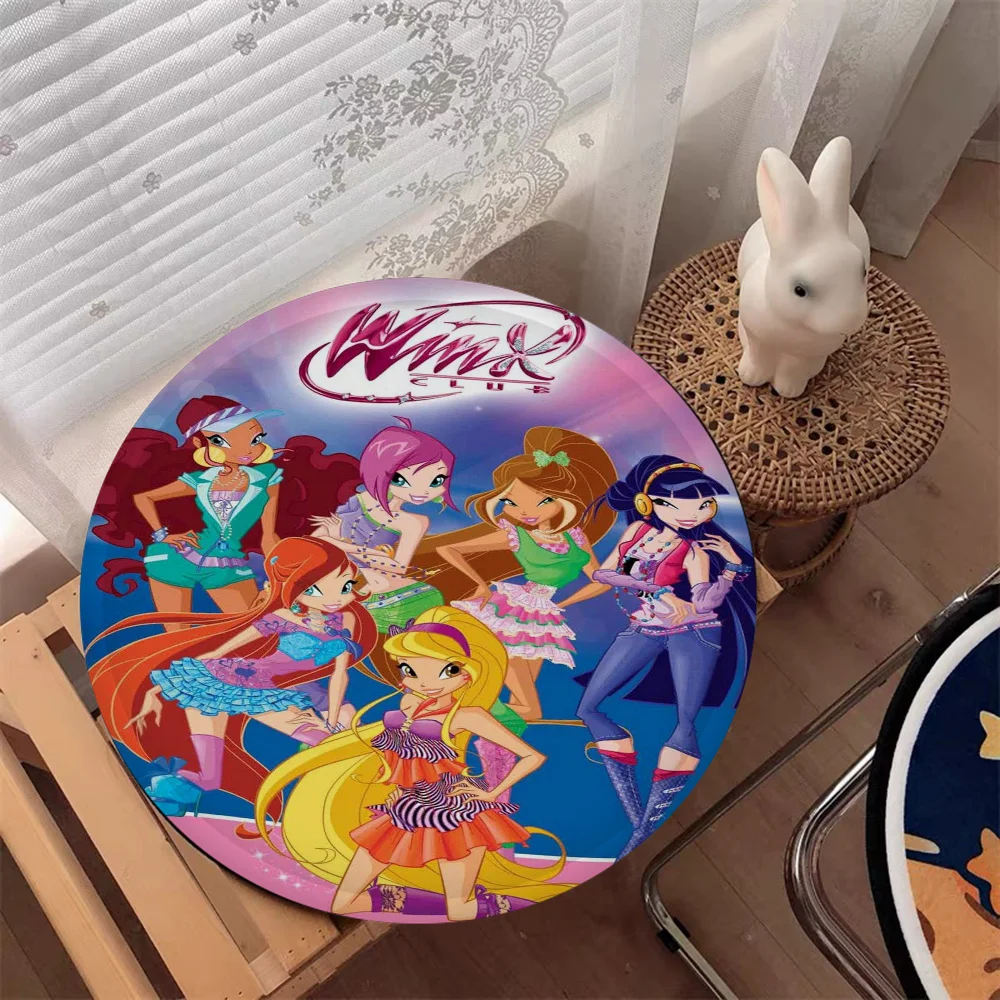 GirlS Cartoon W-Winx Nordic Printing Dining Chair Cushion Circular Decoration Seat For Office Desk Cushion Pads