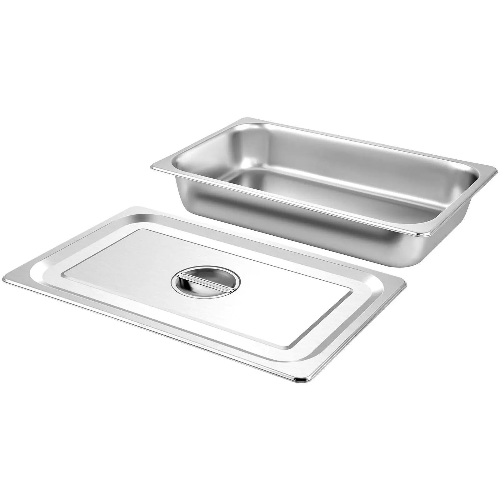 4 Pack Full Size Stainless Steel Steam Table Pans 20.9 x 12.8 x 3.9 Inch Deep 13L Food Containers Oven Trays Hotel Catering Kitchen